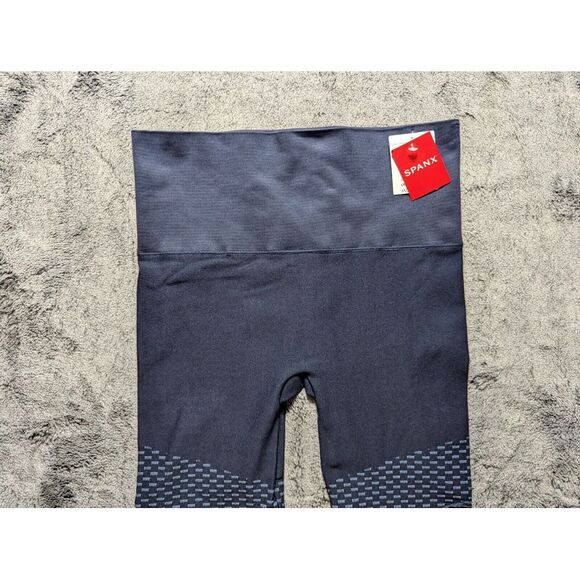 Spanx Wide Waist Seamless Moto Leggings Women's Size Large Blue - Picture 2 of 12